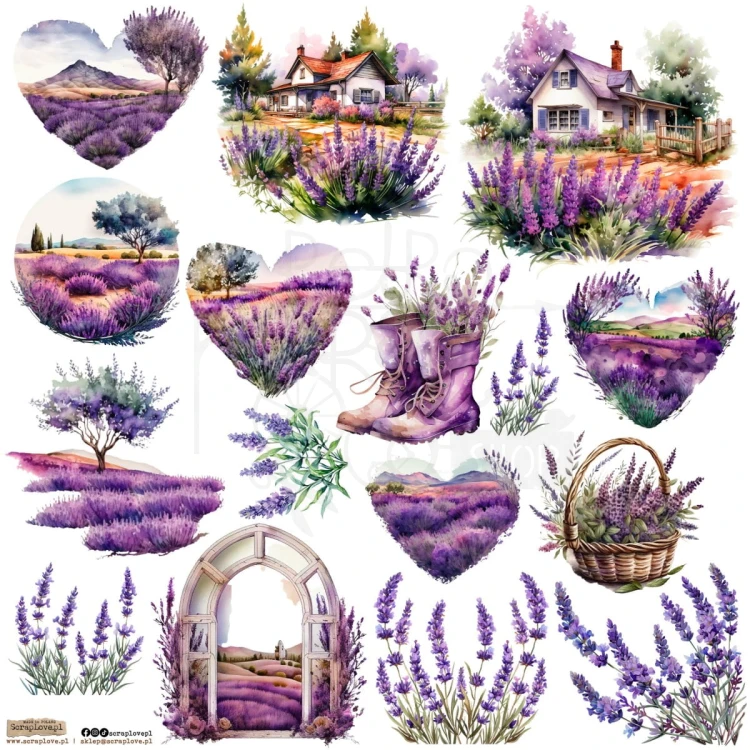 Naklejki do scrapbookingu i art journalingu Lavender 3 ScrapLove