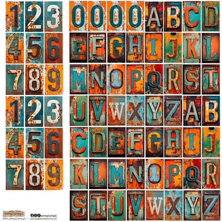 Naklejki do scrapbookingu i art journalingu Junk Journal Alphabet 1 ScrapLove