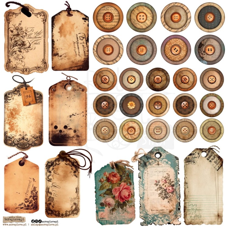 Naklejki do scrapbookingu i art journalingu Junk Journal 4 ScrapLove