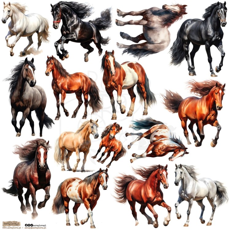 Naklejki do scrapbookingu i art journalingu Horses 1 ScrapLove