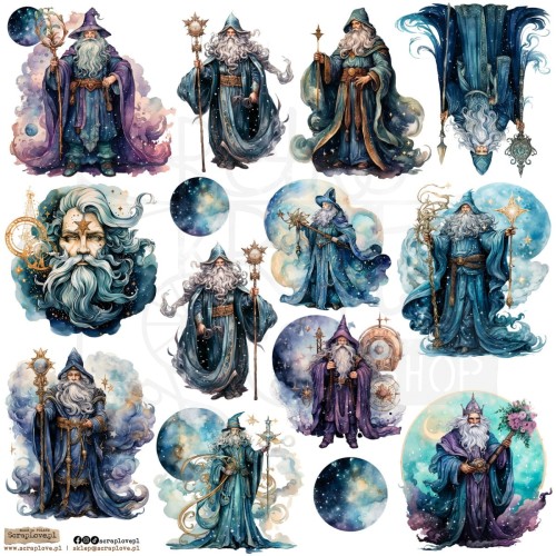 Naklejki do scrapbookingu i art journalingu Fantasy Wizard 1 ScrapLove