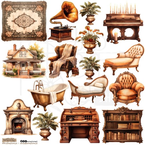 Naklejki do scrapbookingu i art journalingu Cozy Home 1 ScrapLove