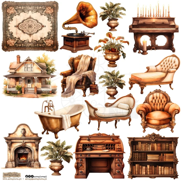 Naklejki do scrapbookingu i art journalingu Cozy Home 1 ScrapLove
