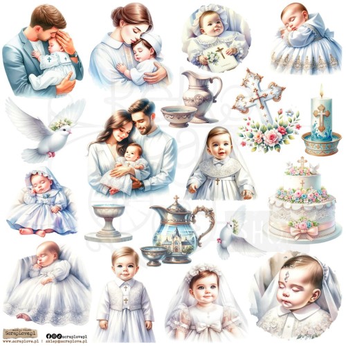 Naklejki do scrapbookingu i art journalingu Christening 1 ScrapLove