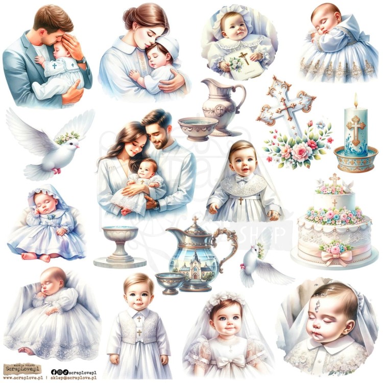 Naklejki do scrapbookingu i art journalingu Christening 1 ScrapLove