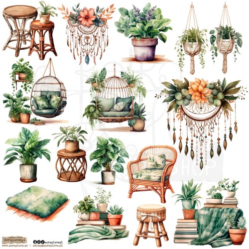 Naklejki do scrapbookingu i art journalingu Boho Home 1 ScrapLove