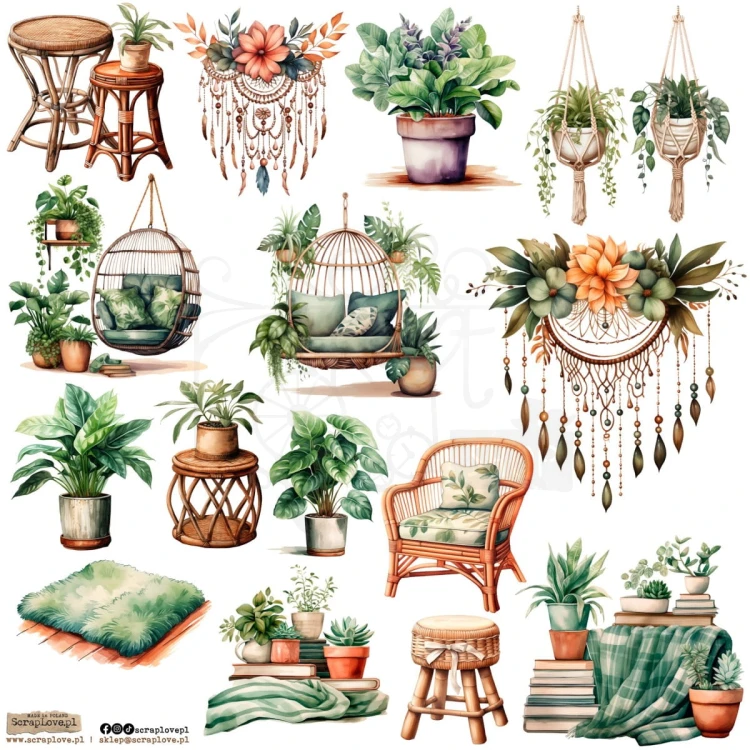Naklejki do scrapbookingu i art journalingu Boho Home 1 ScrapLove