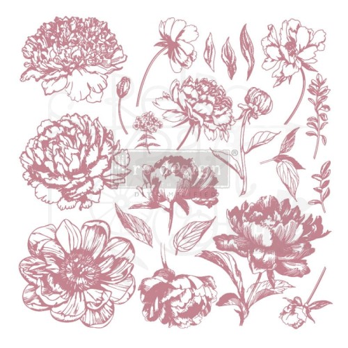 Stempel akrylowy 31x31cm Linear Floral 649159 Prima