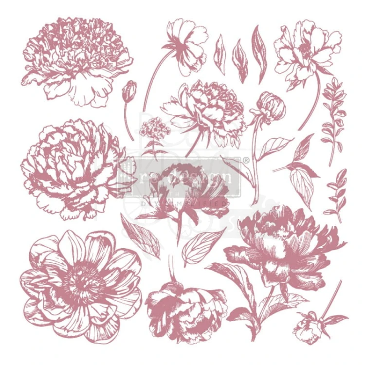 Stempel akrylowy 31x31cm Linear Floral 649159 Prima