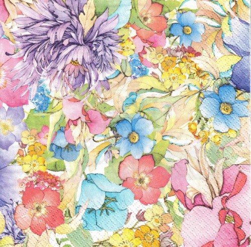 Serwetka 33x33 - Kolorowe kwiaty