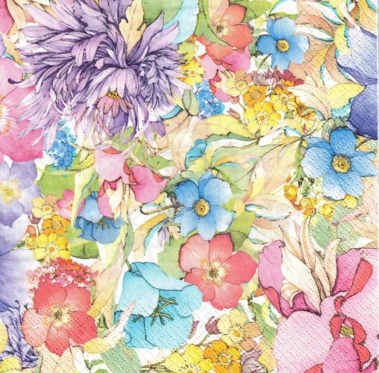 Serwetka 33x33 - Kolorowe kwiaty