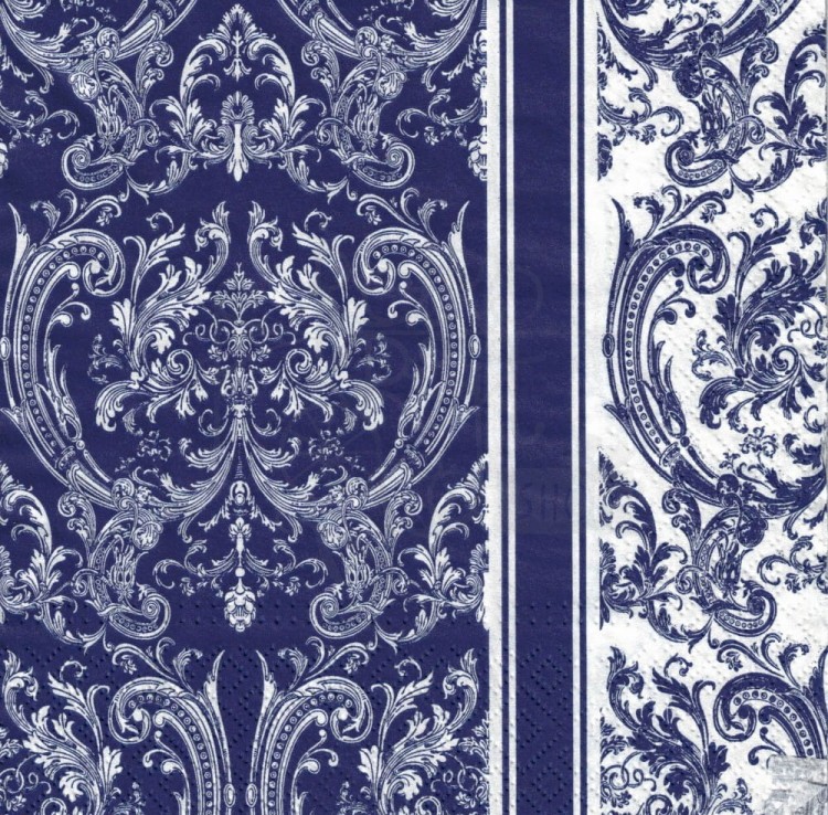Serwetka 33x33 - Niebieskie ornamenty