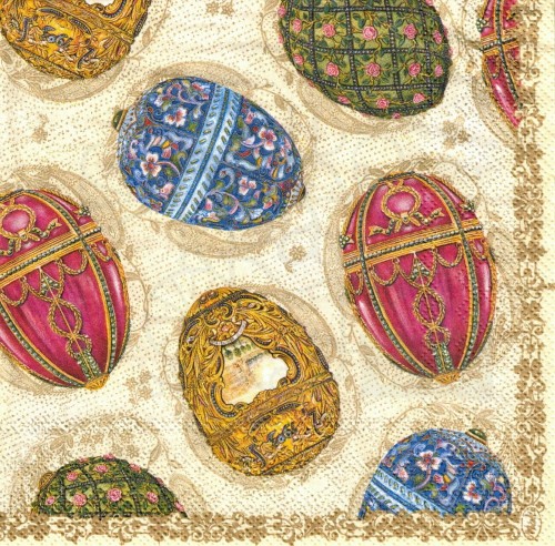 Serwetka 33x33 - Jajka Fabergé