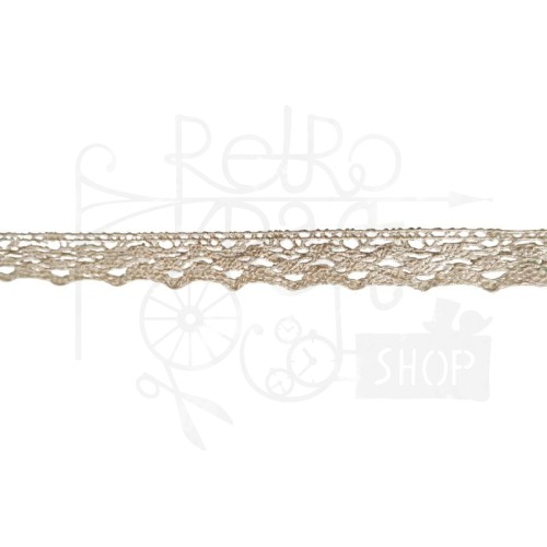 Koronka bawełniana retro beżowa taupe 15mm 1mb