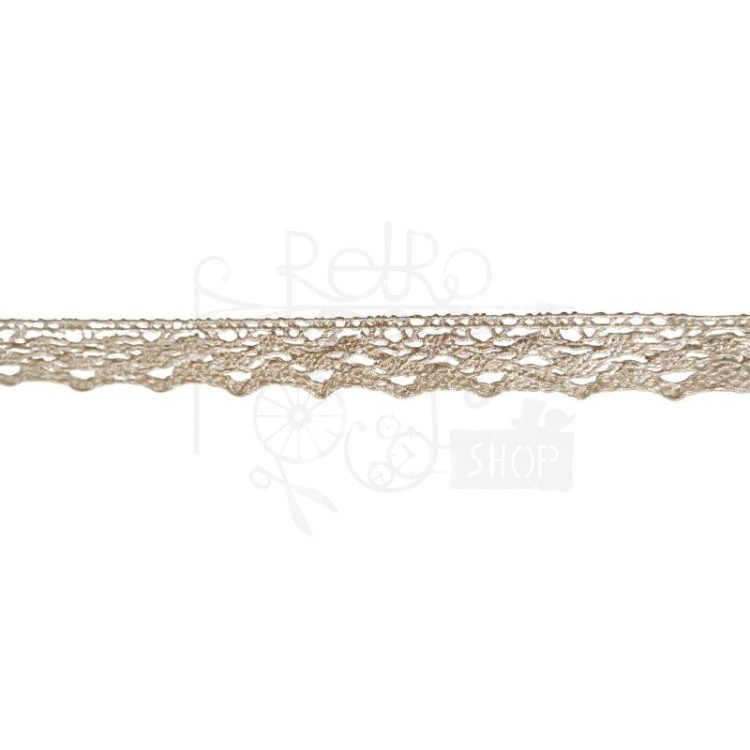 Koronka bawełniana retro beżowa taupe 15mm 1mb