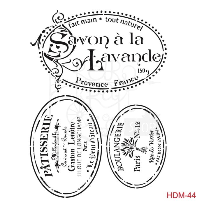 Szablon maska 25x25 Szyldy francuskie Savon a la Lavande HDM44 Cadence