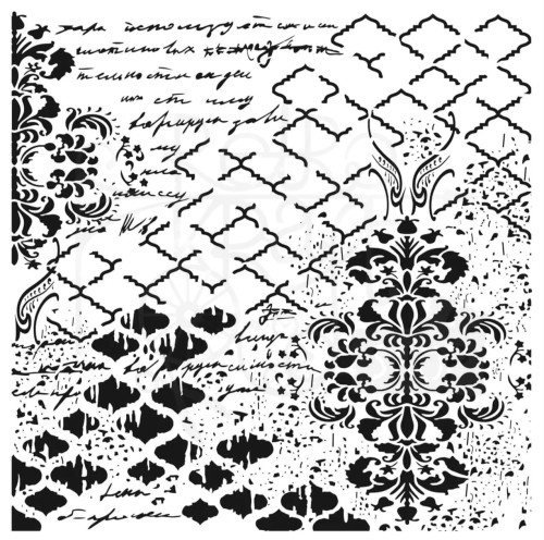 Szablon maska 25x25 Grunge ornament siatka GCSM012 Cadence