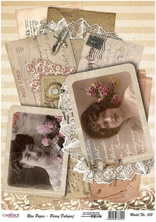 Papier ryżowy do decoupage A4 Zdjęcia kobiet retro PR0513 Cadence