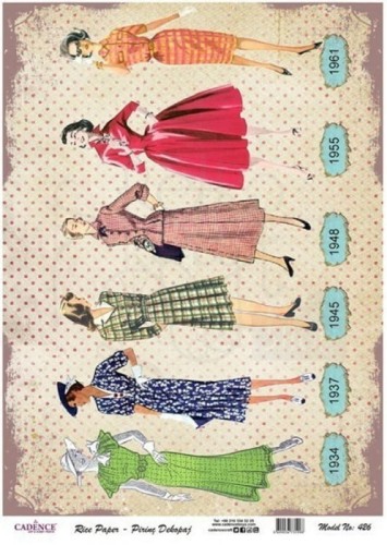 Papier ryżowy do decoupage A4 Kobiety retro PR0426 Cadence