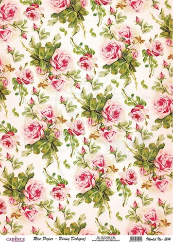 Papier ryżowy do decoupage A4 Róże PR0204 Cadence