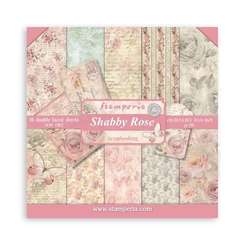 Zestaw papierów do scrapbookingu 20x20 Shabby Rose SBBS107 Stamperia