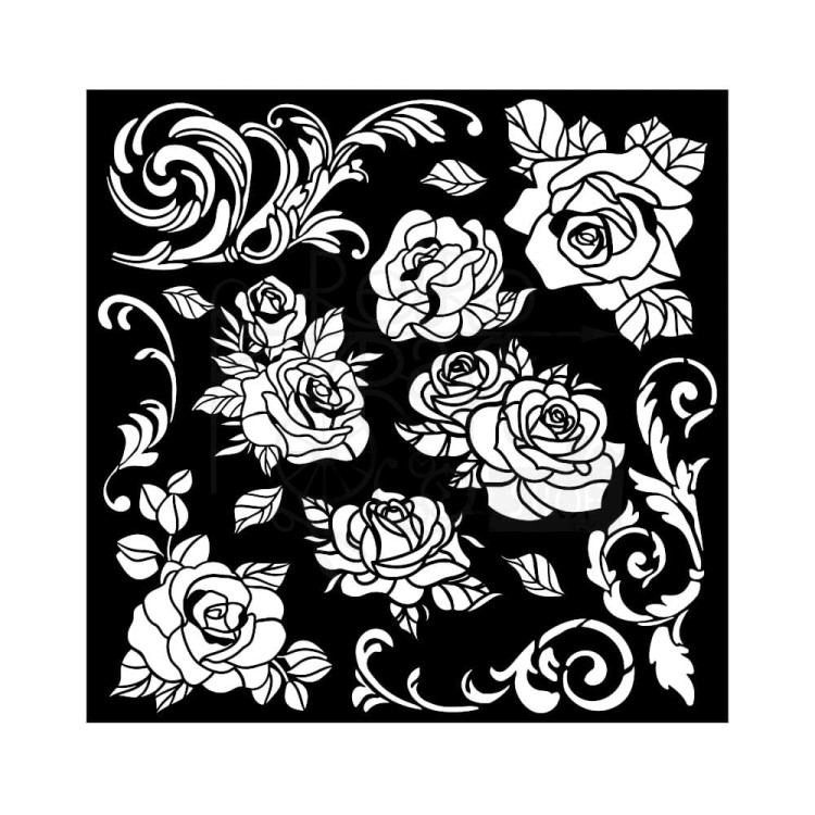 Szablon maska 18x18 Shabby Rose Różane tło KSTDQ104 Stamperia