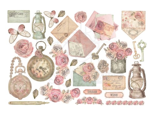 Ozdoby papierowe samoprzylepne Ephemera Shabby Rose DFLCT47 Stamperia