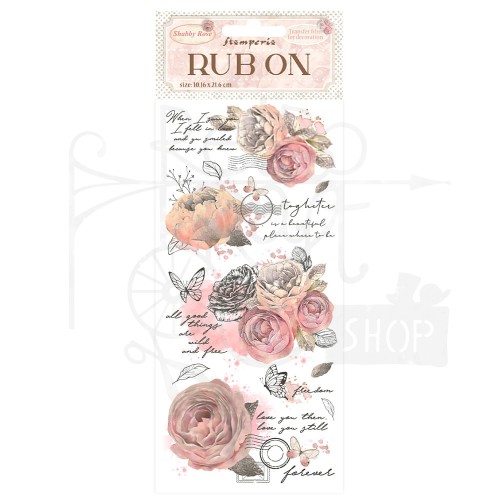 Rub-on transfer 10x21.6cm Shabby Rose DFLRB93 Stamperia