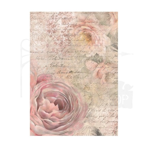 Papier ryżowy A6 Shabby Rose Backgrounds tła - zestaw 8szt DFSAK6023 Stamperia