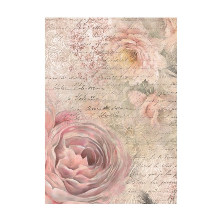 Papier ryżowy A6 Shabby Rose Backgrounds tła - zestaw 8szt DFSAK6023 Stamperia
