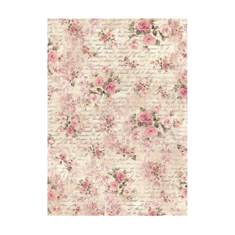 Papier ryżowy A6 Shabby Rose Backgrounds tła - zestaw 8szt DFSAK6023 Stamperia