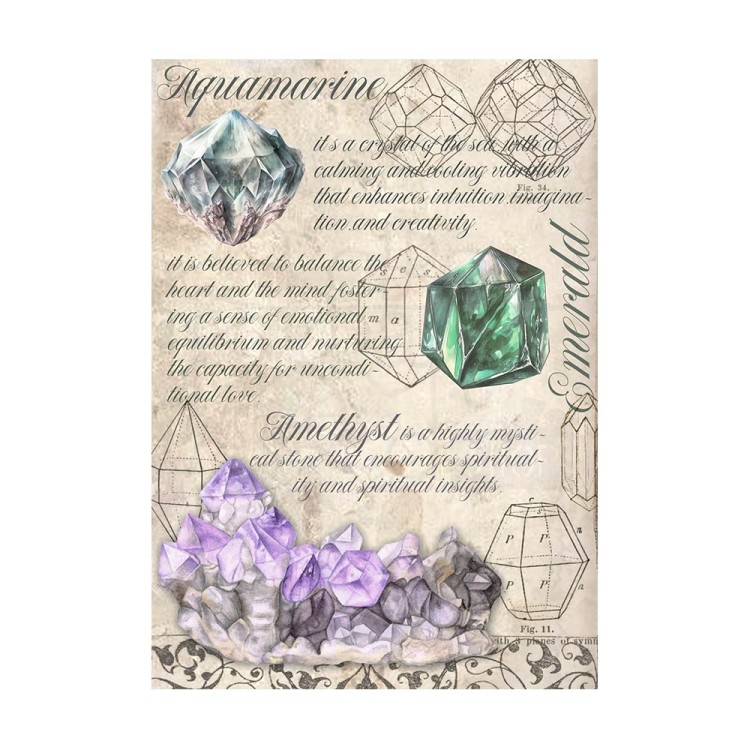 Papier ryżowy A6 Fortune Backgrounds tła - zestaw 8szt DFSAK6022 Stamperia