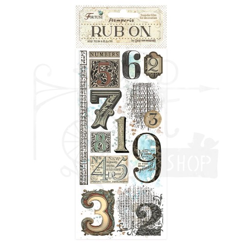 Rub-on transfer 10x21.6cm Fortune Liczby DFLRB89 Stamperia