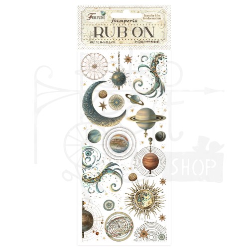 Rub-on transfer 10x21.6cm Fortune Planety DFLRB91 Stamperia