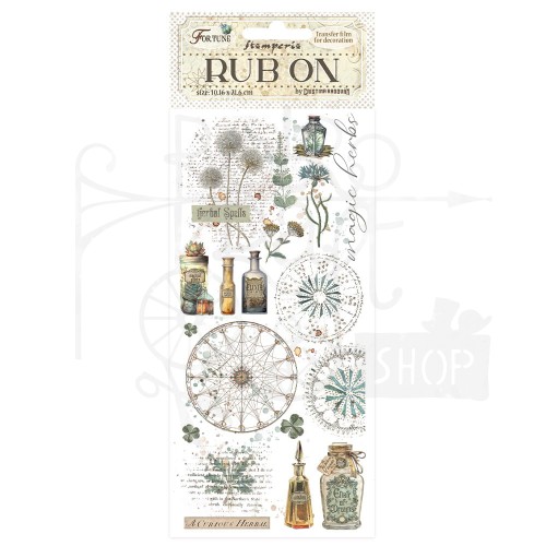 Rub-on transfer 10x21.6cm Fortune Alchemia DFLRB90 Stamperia