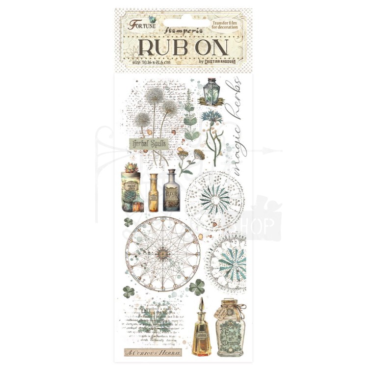 Rub-on transfer 10x21.6cm Fortune Alchemia DFLRB90 Stamperia