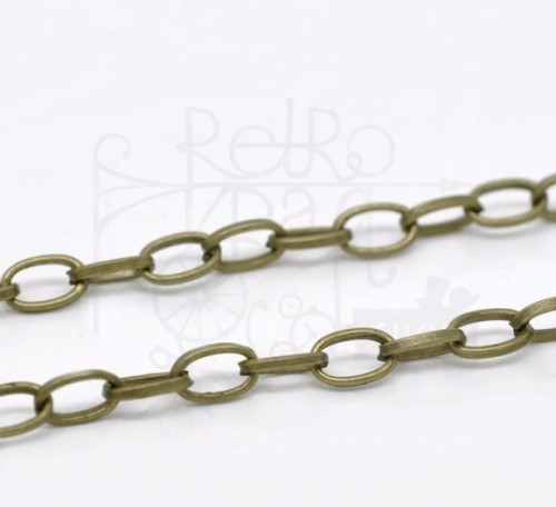 Łańcuszek metalowy 6x4mm – brąz 1mb