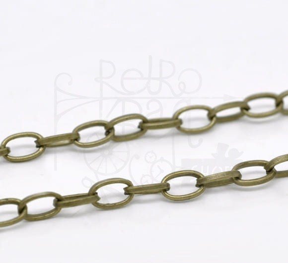Łańcuszek metalowy 6x4mm – brąz 1mb