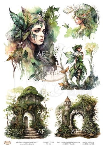 Papier ryżowy A4 Magiczny las 01 A-R-016 Artistiko