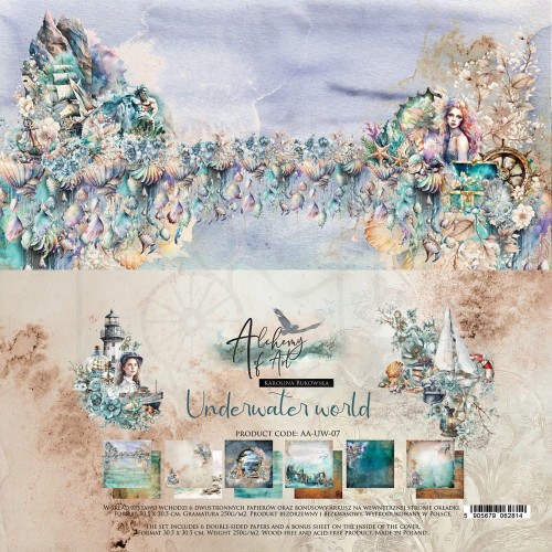 Zestaw papierów do scrapbookingu 30x30 Underwater World AA-UW-07 Alchemy of Art
