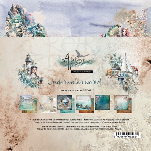 Zestaw papierów do scrapbookingu 20x20 Underwater World AA-UW-08 Alchemy of Art