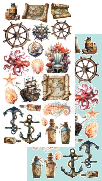 Zestaw papierów 15x30 dodatki do samodzielnego wycięcia Underwater World AA-UW-10 Alchemy of Art