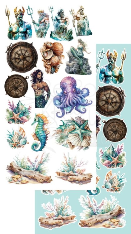 Zestaw papierów 15x30 dodatki do samodzielnego wycięcia Underwater World AA-UW-10 Alchemy of Art