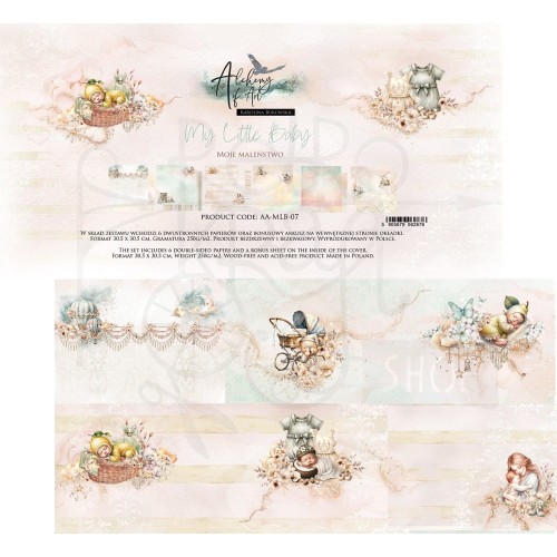 Zestaw papierów do scrapbookingu 30x30 My Little Baby AA-MLB-07 Alchemy of Art