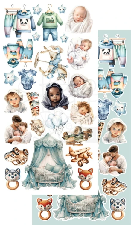 Zestaw papierów 15x30 dodatki do samodzielnego wycięcia My Little Baby AA-MLB-10 Alchemy of Art
