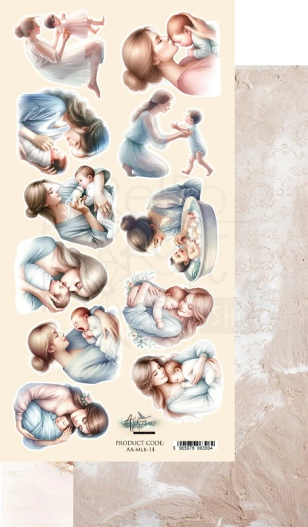 Papier 15x30 dodatki do samodzielnego wycięcia My Little Baby Matka z dzieckiem AA-MLB-14 Alchemy of Art