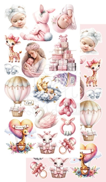 Zestaw papierów 15x30 dodatki do samodzielnego wycięcia My Little Baby AA-MLB-11 Alchemy of Art