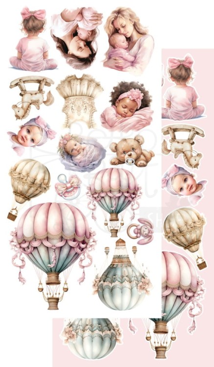 Zestaw papierów 15x30 dodatki do samodzielnego wycięcia My Little Baby AA-MLB-11 Alchemy of Art
