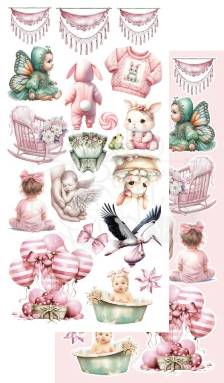 Zestaw papierów 15x30 dodatki do samodzielnego wycięcia My Little Baby AA-MLB-11 Alchemy of Art