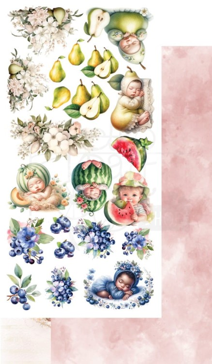 Zestaw papierów 15x30 dodatki do samodzielnego wycięcia My Little Baby AA-MLB-13 Alchemy of Art
